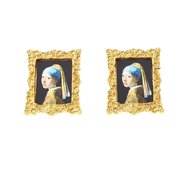 Gold Framed Girl With A Pearl Earrings - Ultra-Glam Edition