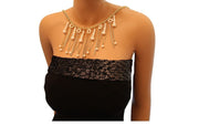 Gold Pearl Back Chain Necklace - Body Jewellery - Ultra-Glam Edition - Wedding Edition