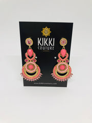 New - Gold & Pink Mandala Drop Earrings - Holiday Edition - Wedding Edition - Ultra-Glam Edition