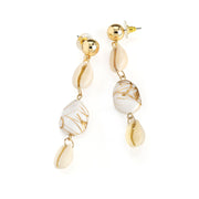 Gold Shell Drop Earrings - Holiday Edition - Kikki Couture