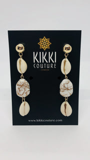 Gold Shell Drop Earrings - Holiday Edition