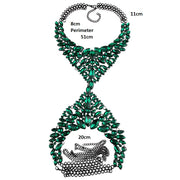 Green Gemstone Body Chain - Body Jewellery - Ultra-Glam Edition