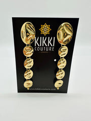 New - Hammered Gold Disc Drop Earrings - Ultra-Glam Edition - Wedding Edition