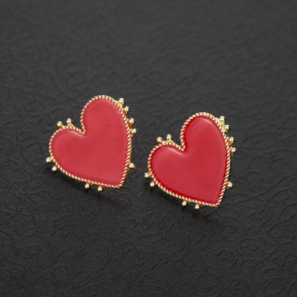 Red Heart Stud Earrings - Ultra-Glam Edition