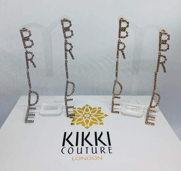 Crystal Bride Letter Earrings - Wedding Edition