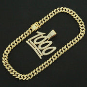 New - Iced Out Gold 1000 Pendant Necklace - Drag King Edition - Ultra-Glam Edition