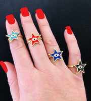 Gold Evil Eye Star Ring - Ultra- Glam Edition - Holiday Edition