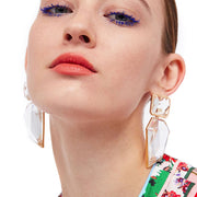 New - Large Clear Resin Drop Earrings - Ultra-Glam Edition