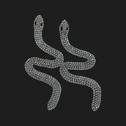 Large Rhinestone Statement Snake Earrings - Ultra-Glam Edition