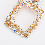 Clear Crystal Geometric Drop Earrings - Ultra-Glam Edition - Kikki Couture