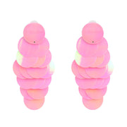 Pink Sequin Drop Earrings - Ultra-Glam Edition - Kikki Couture