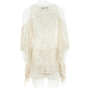 Laura Jane Cream With Gold Metallic Mesh Top And Shorts - Wedding Edition - Kikki Couture