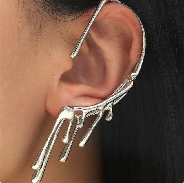 New - Lava Molten Metal Ear Cuff Earrings - Body Jewellery - Ultra-Glam Edition