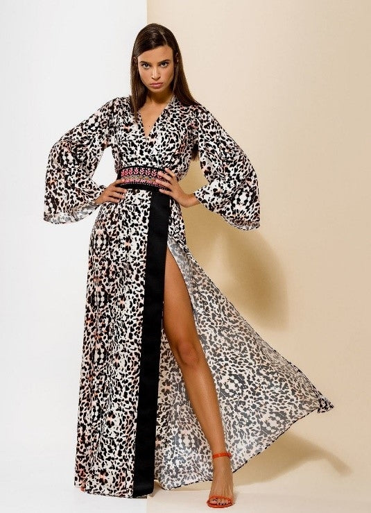 Leopard Pattern Satin Blouse - Ultra-Glam Edition - Kikki Couture