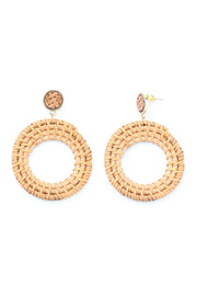 Chunky Straw Hoop Earrings - Holiday Edition - Kikki Couture