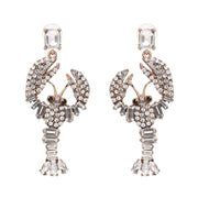 Clear Crystal Lobster Drop Earrings - Holiday Edition - Ultra-Glam Edition
