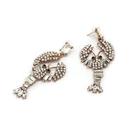 Clear Crystal Lobster Drop Earrings - Holiday Edition - Ultra-Glam Edition