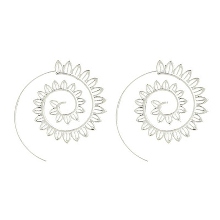 Mandala Leaf Spiral Hoop Earrings - Holiday Edition