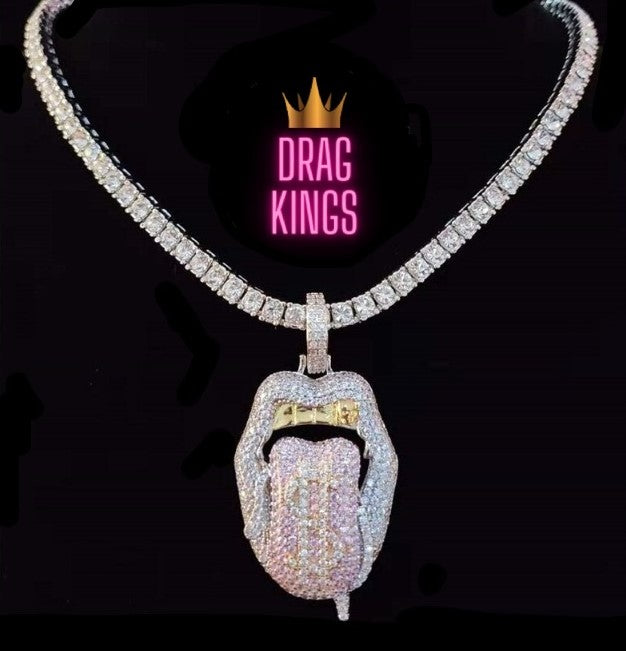 New - Money Talks Silver Pendant Necklace - Ultra-Glam Edition - Drag King Edition