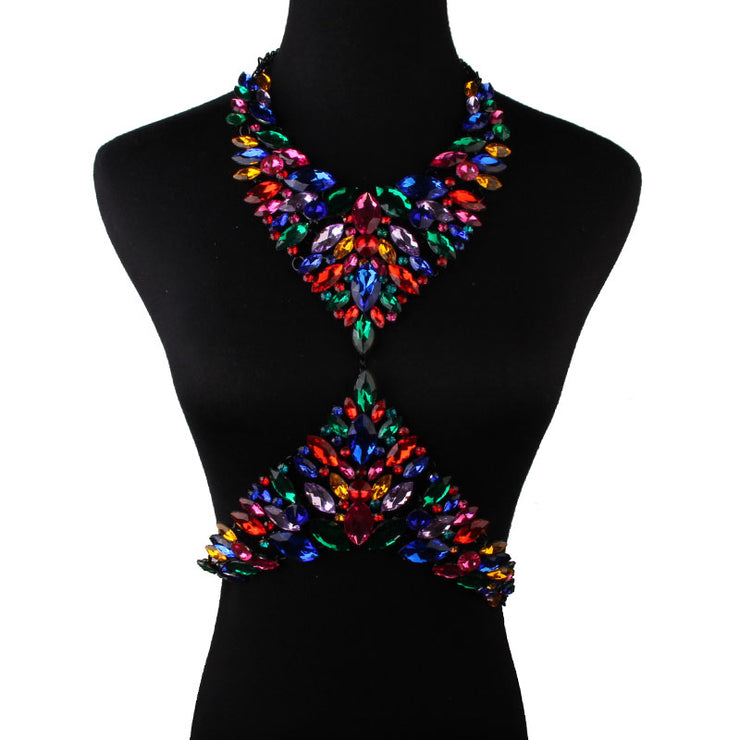 Rainbow Gemstone Body Chain - Body Jewellery - Ultra-Glam Edition