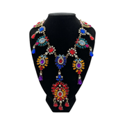New - Colourful Crystal Drop Necklace - Ultra-Glam Edition - Wedding Edition