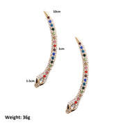 Multi-Colour Crescent Snake Drop Earrings - Ultra-Glam Edition