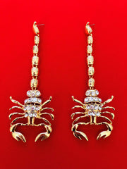 Oversized Gold Crystal Scorpion Earrings - Ultra-Glam Edition