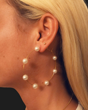 Pearl Hoop Earrings - Ultra-Glam Edition