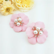Pink Petal Pearl Stud Earrings - Wedding Edition - Ultra-Glam Edition