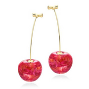 Pink Cherry Drop Earrings - Holiday Edition