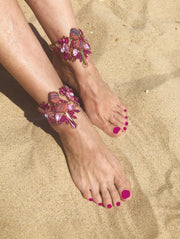 Pink Rhinestone Crystal Anklet - Body Jewellery - Ultra-Glam Edition