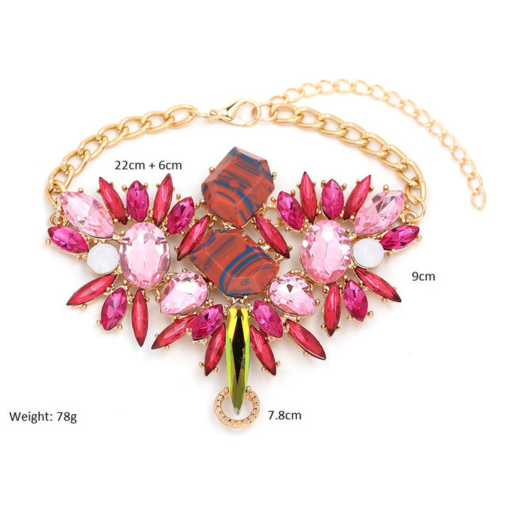 Pink Rhinestone Crystal Anklet - Body Jewellery - Ultra-Glam Edition