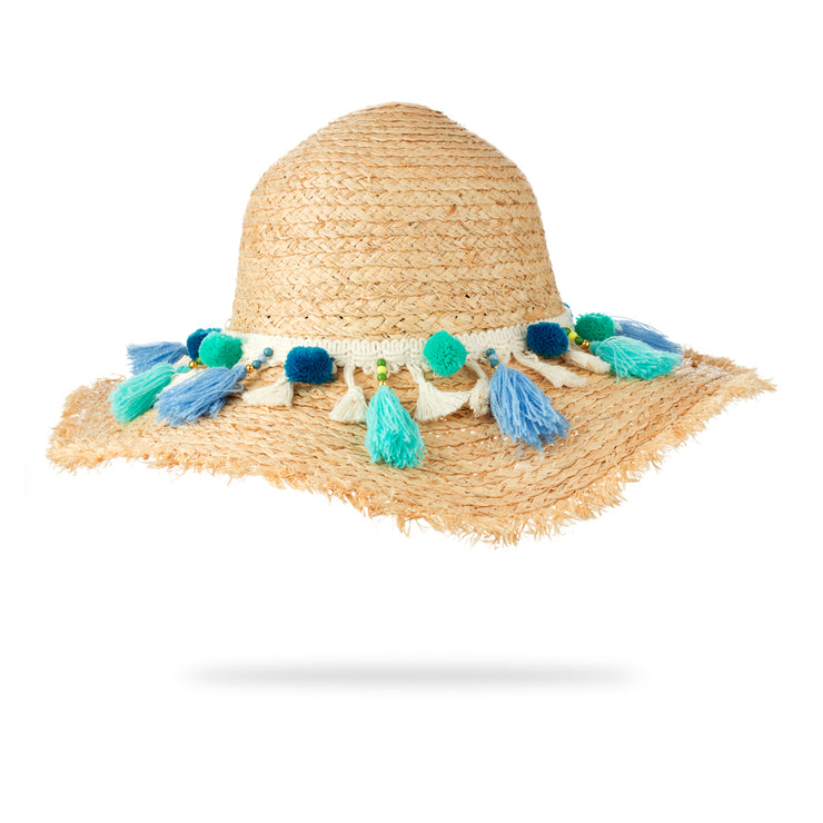 Pompom & Tassel Straw Hat – Holiday Edition - Kikki Couture
