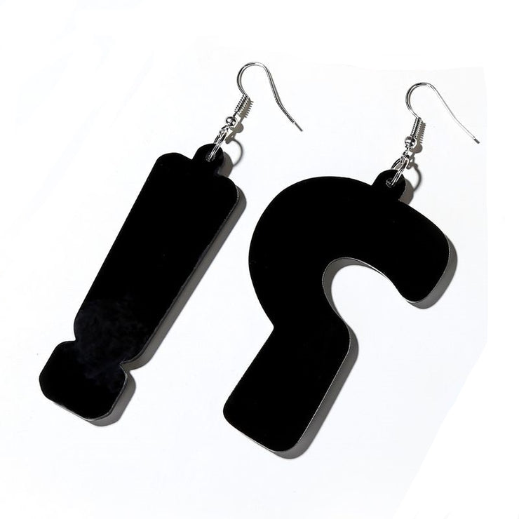 Punctuation Mark Drop Earrings - Ultra-Glam Edition