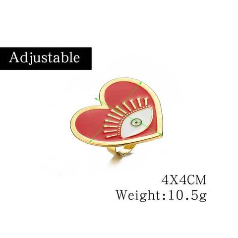 Red Heart Evil Eye Statement Rings - Ultra-Glam Edition