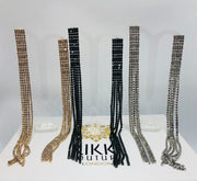 Rhinestone Chain Tassel Drop Earrings - Ultra-Glam Edition