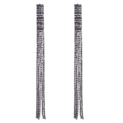 Rhinestone Chain Tassel Drop Earrings - Ultra-Glam Edition