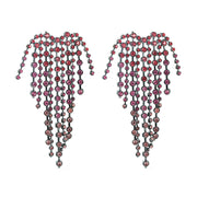 New - Rhinestone Graduated Tassel Drop Earrings - Ultra-Glam Edition - Holiday Edition - Wedding Edition