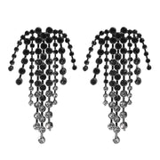 New - Rhinestone Graduated Tassel Drop Earrings - Ultra-Glam Edition - Holiday Edition - Wedding Edition