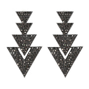 Rhinestone Multi Triangle Drop Earrings - Ultra-Glam Edition