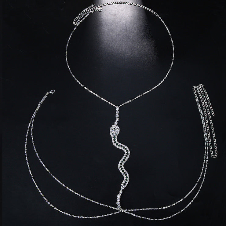 New - Rhinestone Snake Body Chain - Body Jewellery - Ultra-Glam Edition - Holiday Edition