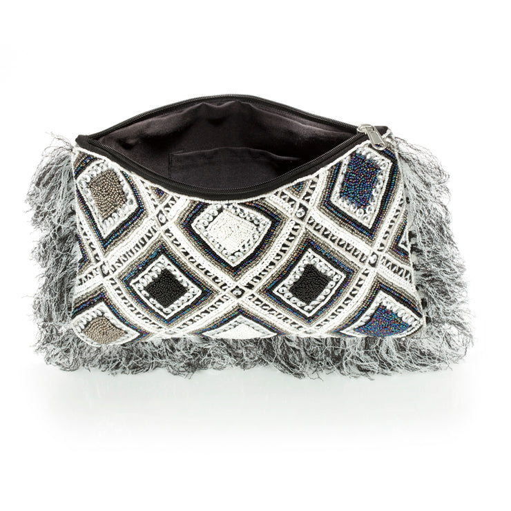 Embellished Beaded Woven Clutch – Holiday Edition - Kikki Couture