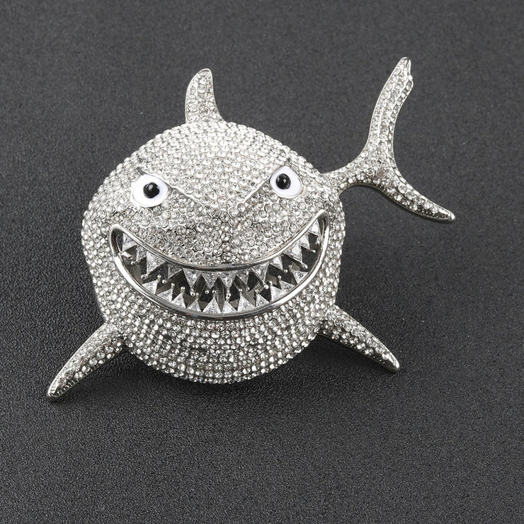 New - Shark Silver Chain Pendant Necklace - Drag King Edition - Ultra-Glam Edition