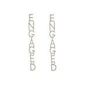 Crystal Engaged Letter Earrings - Wedding Edition