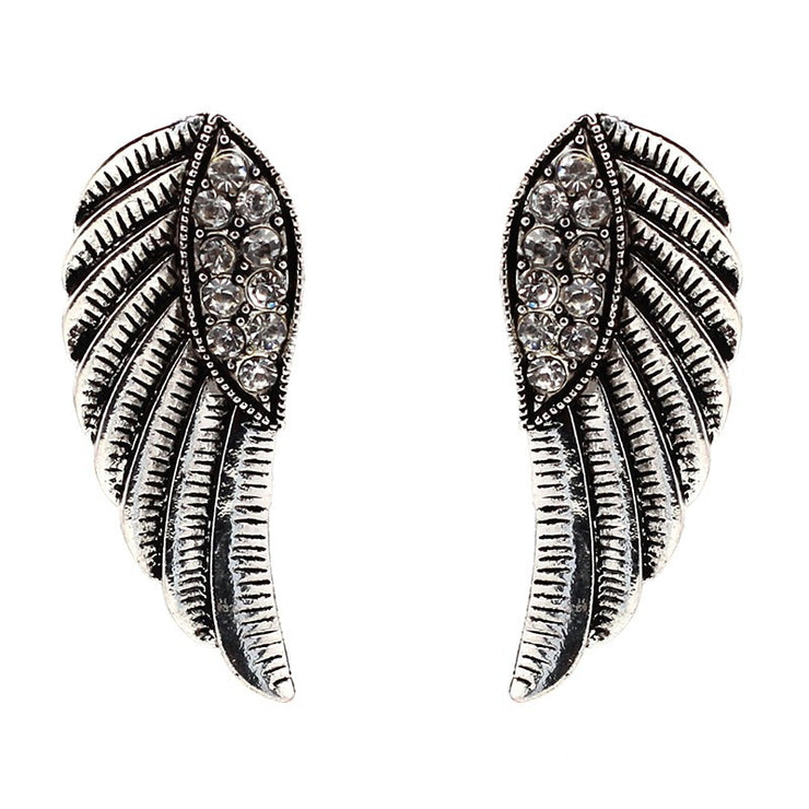 Crystal Angel Wing Earrings - Ultra-Glam Edition