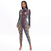 New - Snakeskin Full Length Jumpsuit - Club Wear - Ultra-Glam Edition