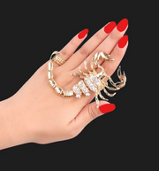 Statement Gold Crystal Scorpion Ring - Ultra-Glam Edition