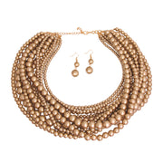New - Gold Statement Pearl Layered Necklace - Ultra-Glam Edition - Wedding Edition
