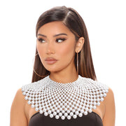 Silver Statement Bead Collar Necklace - Ultra-Glam Edition