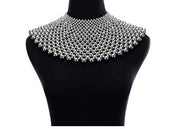 Silver Statement Bead Collar Necklace - Ultra-Glam Edition